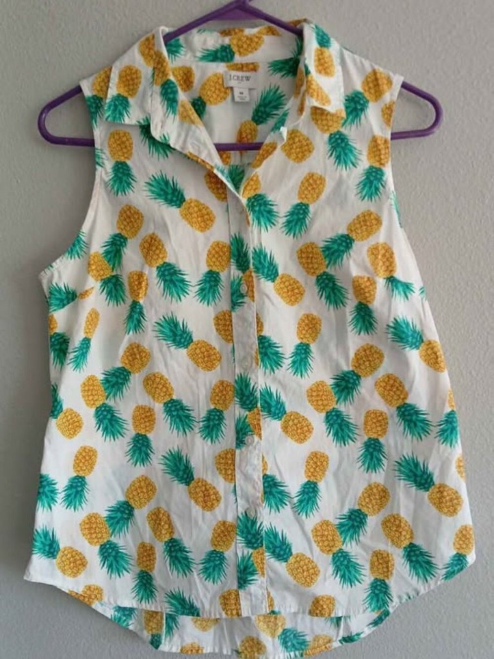 J. Crew medium cotton pineapple summer tank top